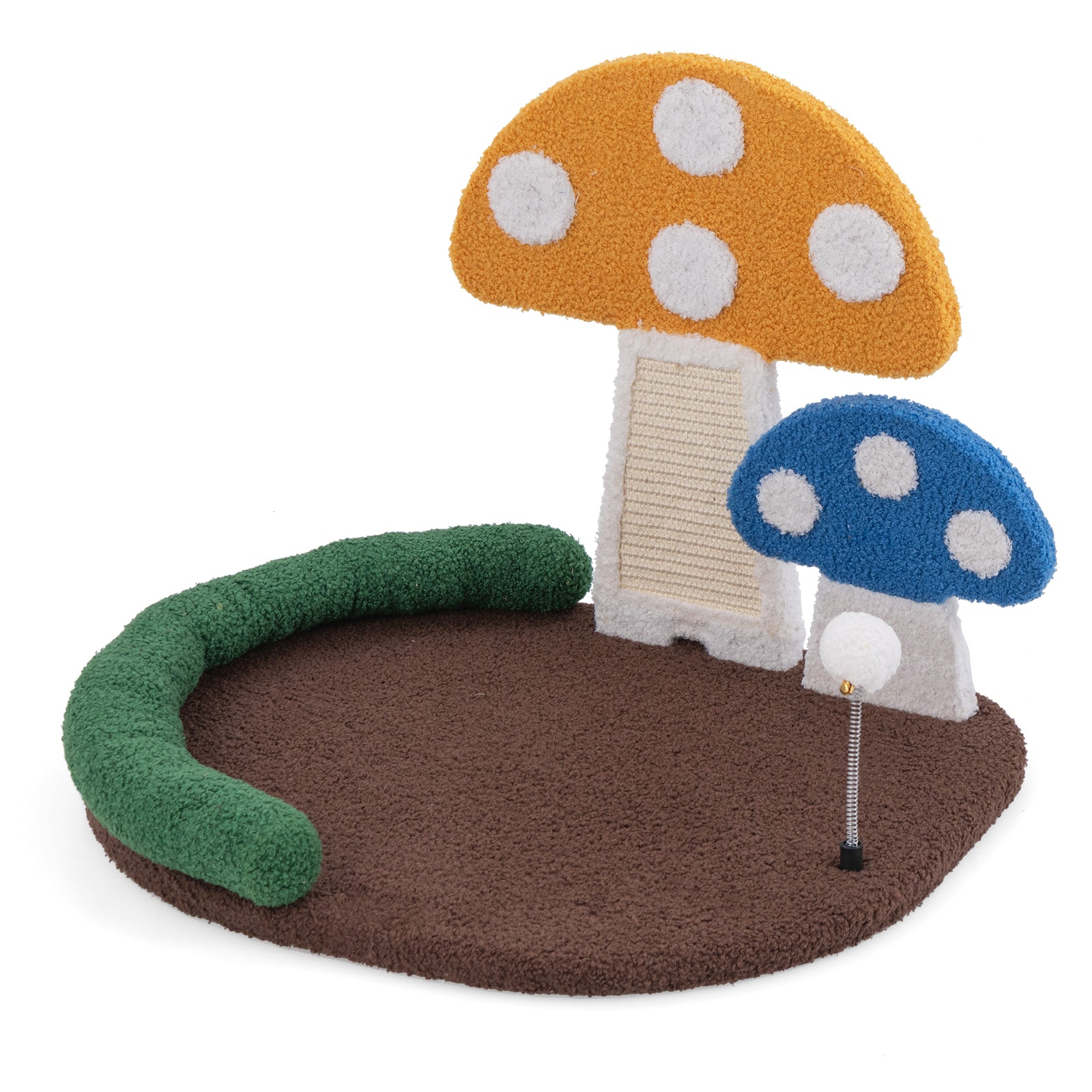 Mushroom Cat Bed Cat Claw Scratcher with Wide Bed and Sisal Scratch Panel Cat