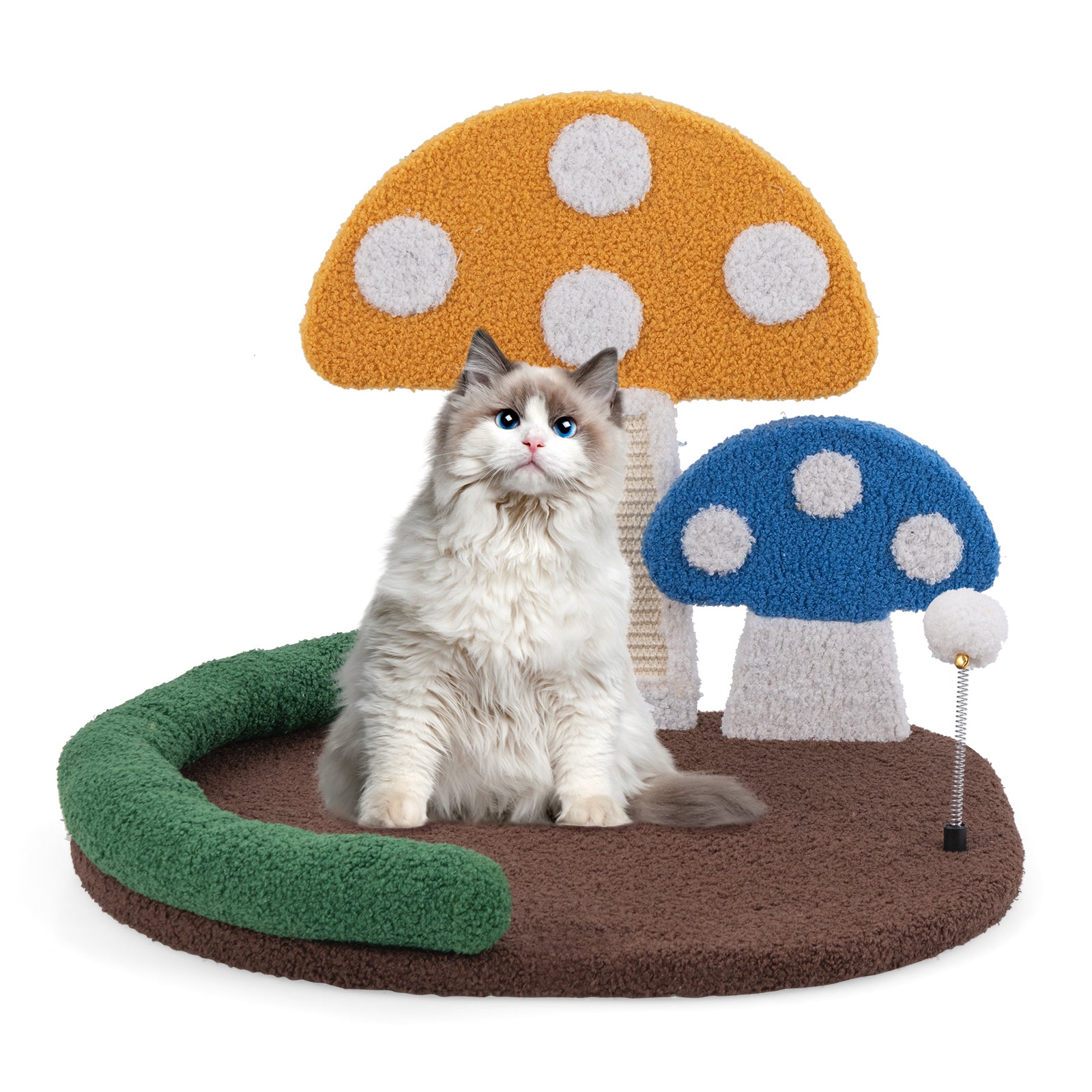 Mushroom Cat Bed Cat Claw Scratcher with Wide Bed and Sisal Scratch Panel Cat - view 4