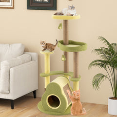 Freestanding Multi-level Avocado Cat Tower with Private Condo Cat Tree - view 2