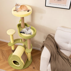 Freestanding Multi-level Avocado Cat Tower with Private Condo Cat Tree - view 3