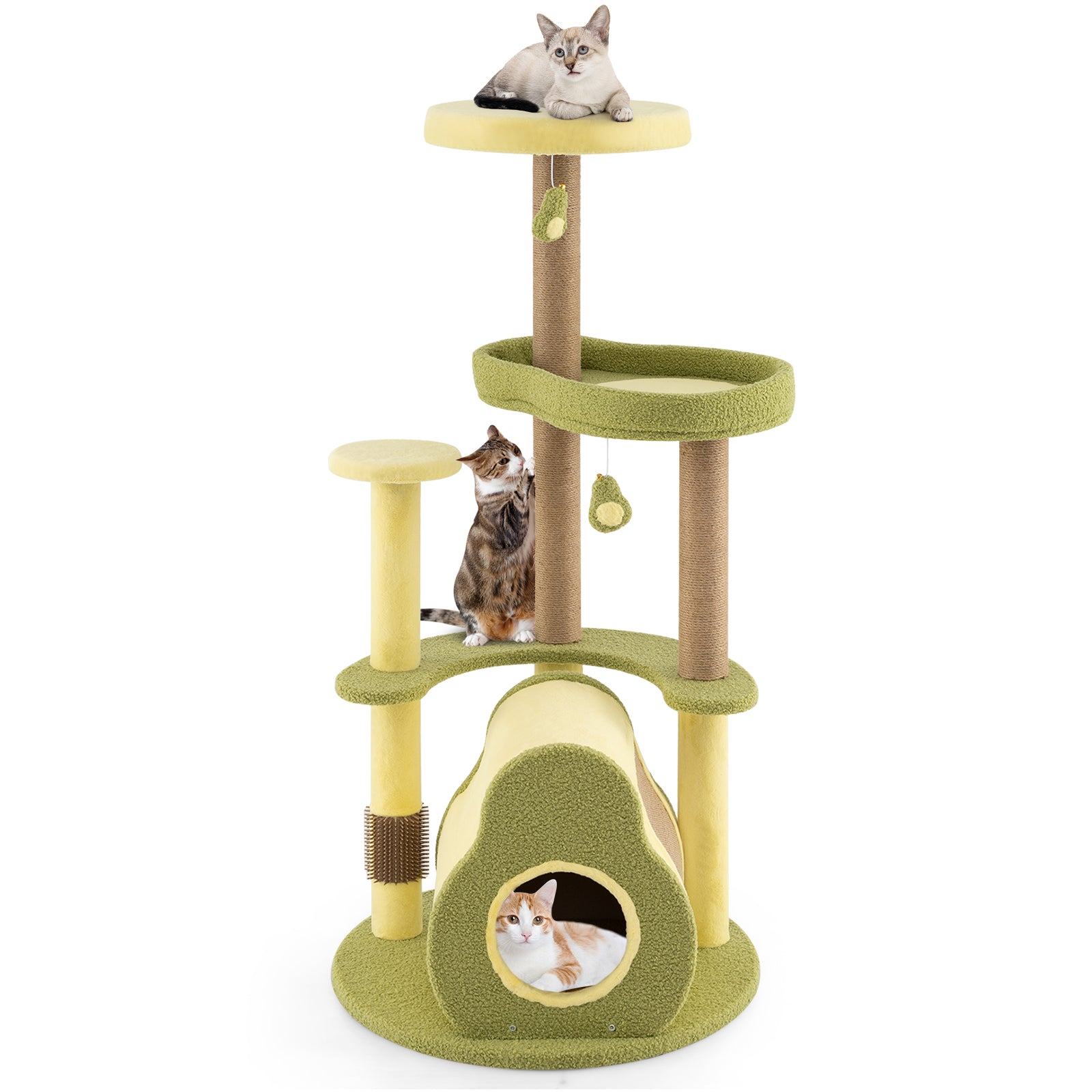 Freestanding Multi-level Avocado Cat Tower with Private Condo Cat Tree - view 4