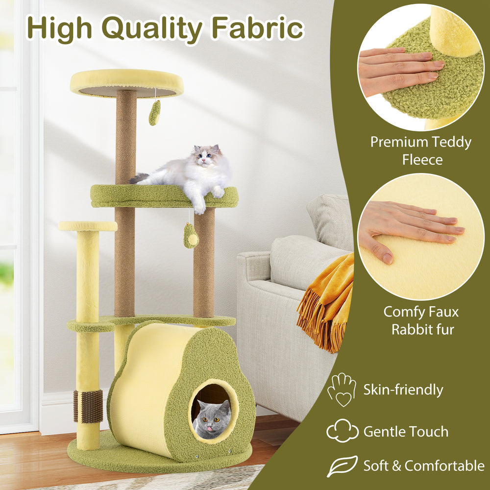 Freestanding Multi-level Avocado Cat Tower with Private Condo Cat Tree - view 7