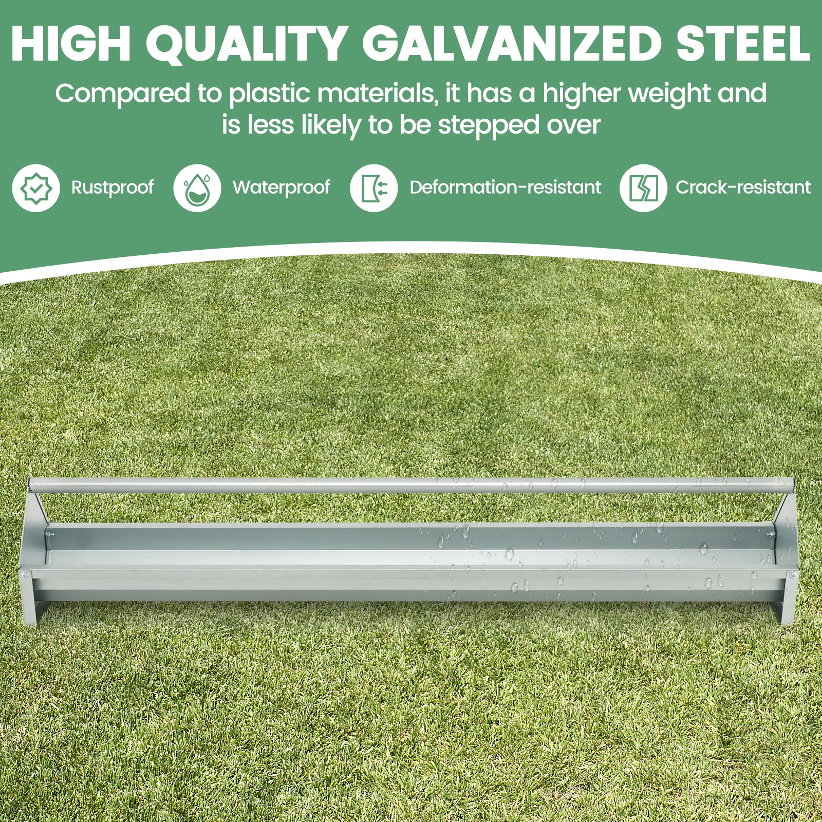 Metal Chicken Feeder Chicken Feeding Trough with Drainage Holes Chicken Coop - view 8