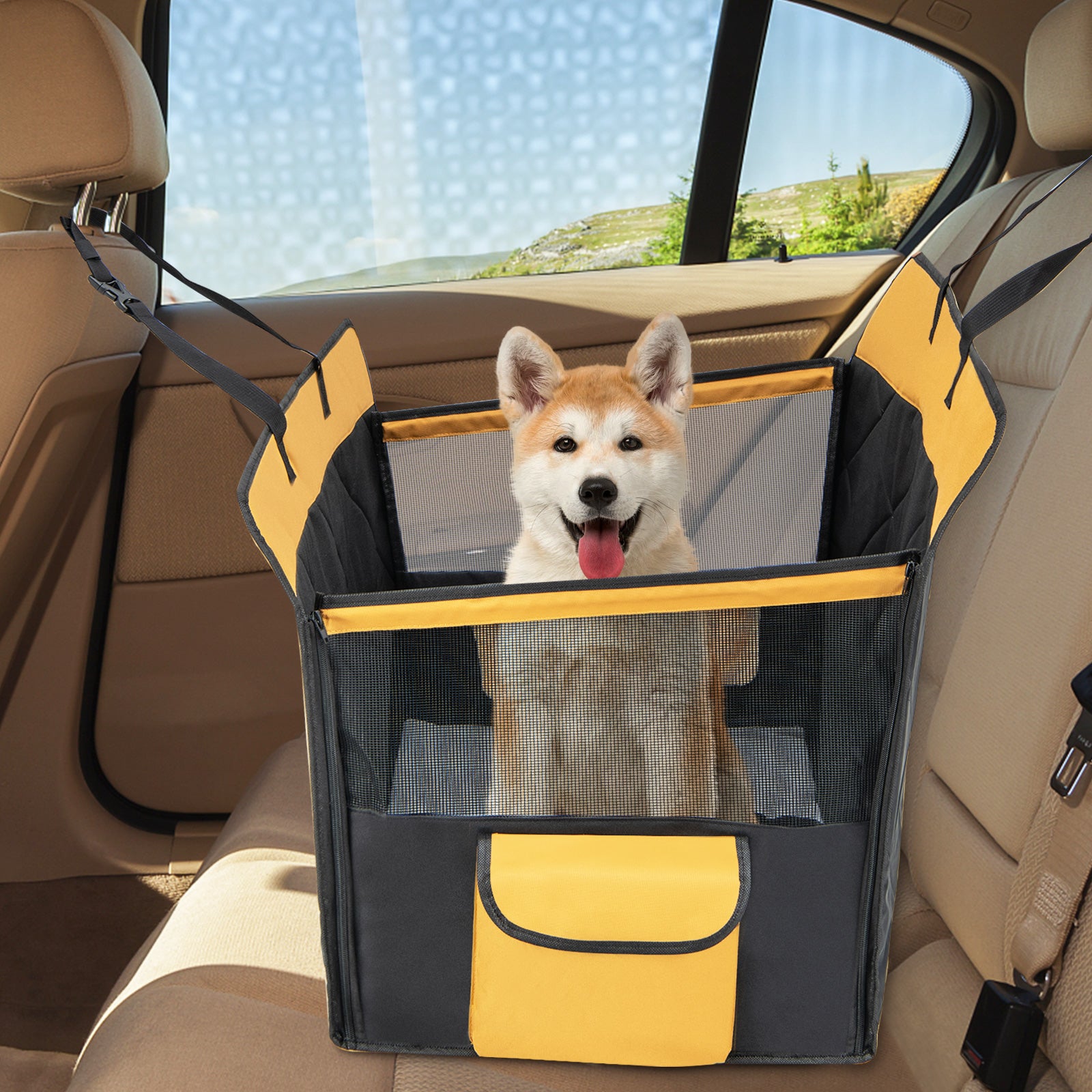Dog Car Seat Cover with Mesh Window for Small and Medium Dogs Pet Supplies - view 2