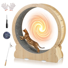 40 Inch Large Cat Exercise Wheel with Lockable Mechanism and Carpeted Runaway - view 4