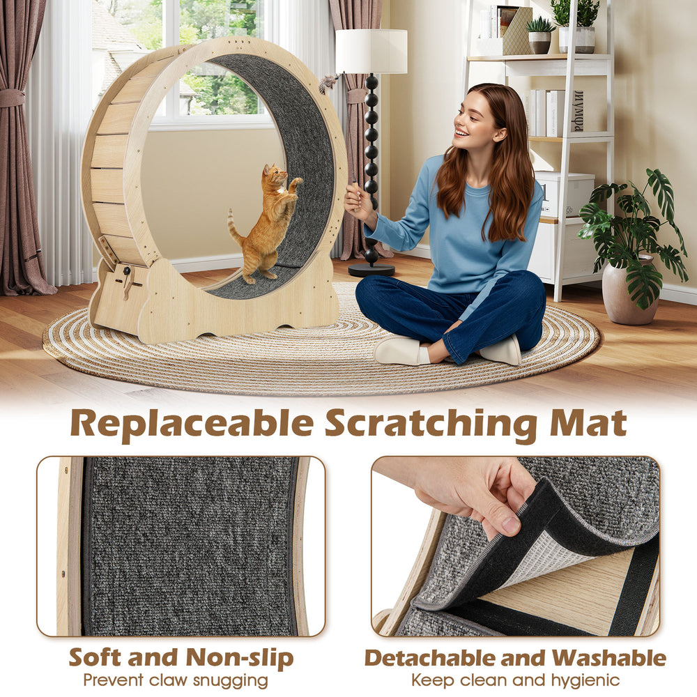 40 Inch Large Cat Exercise Wheel with Lockable Mechanism and Carpeted Runaway - view 7