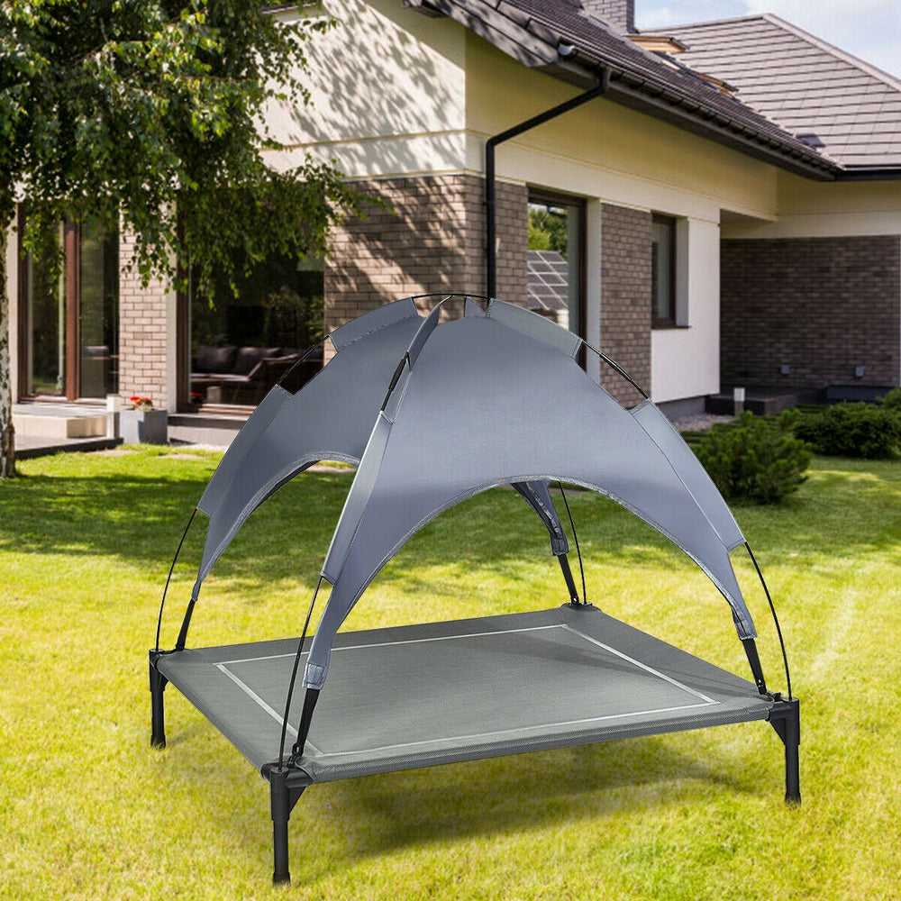 Portable Elevated Outdoor Pet Bed with Removable Canopy Shade-36 Inch - view 2