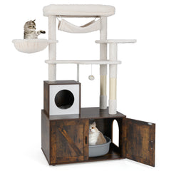 Cat Tree with Litter Box Enclosure for Indoor Cats - view 4