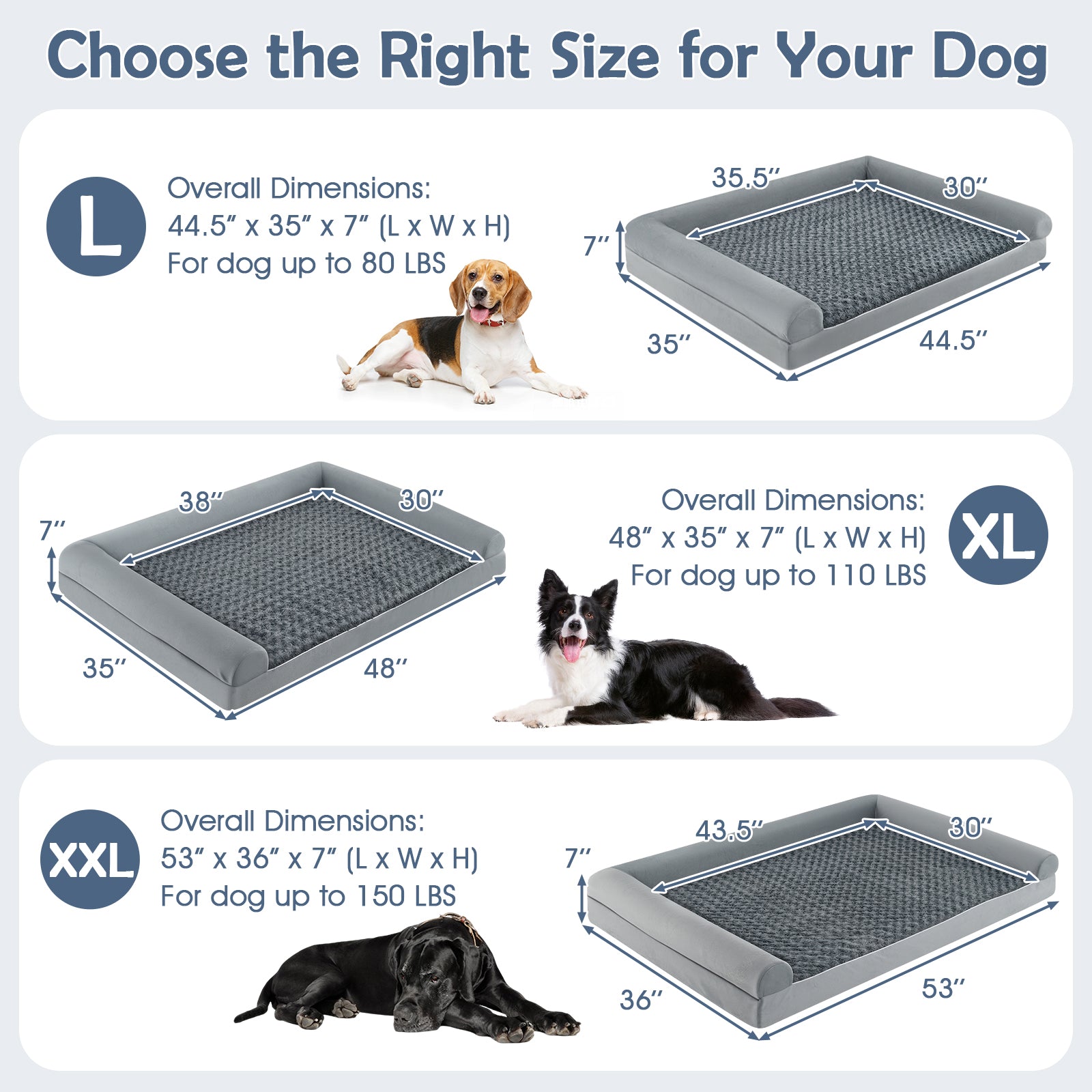 Orthopedic Foam Dog Bed Large Dog Sofa Couch with Removable Cover Dog Kennel - view 5