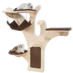 Wall-Mounted Cat Tower Cat Wall Shelves Furniture with Perch Cat Tree