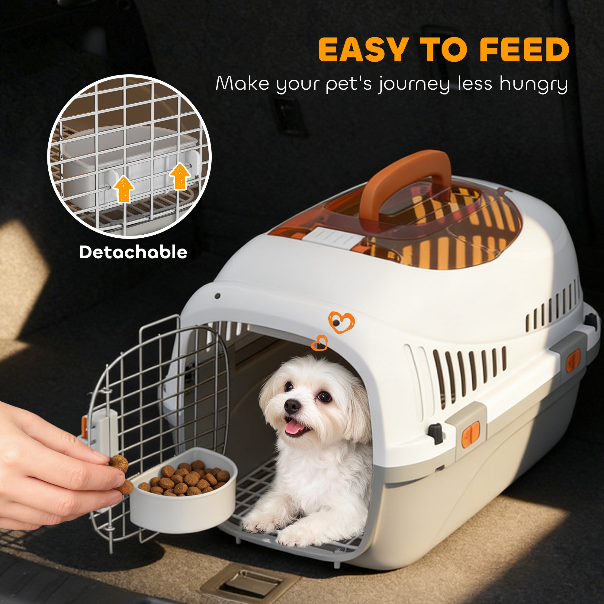 Hard-Sided Travel Pet Carrier, Plastic Dog and Cat Kennel for Small Dogs - view 6