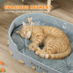 Dog Bed, Cat Bed with Washable Removable Cushion, Scratch-Resistant, Felt Cat - view 3