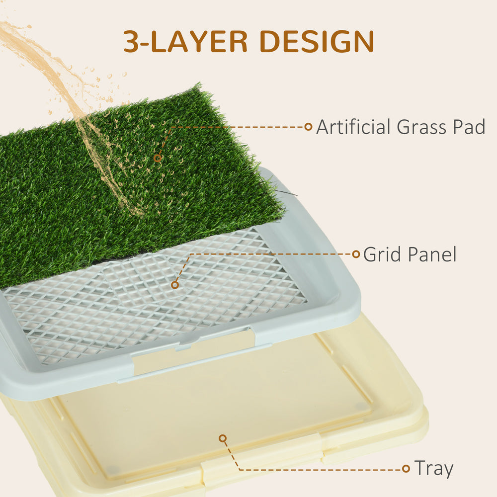 Puppy Training Pad, Indoor Portable Puppy Pad, with Artificial Grass, Grid - view 4