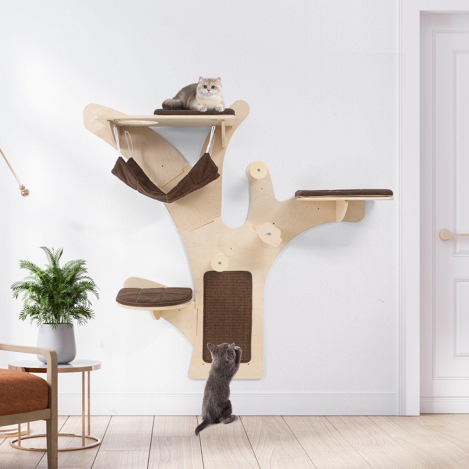 Wall-Mounted Cat Tower Cat Wall Shelves Furniture with Perch Cat Tree - view 3