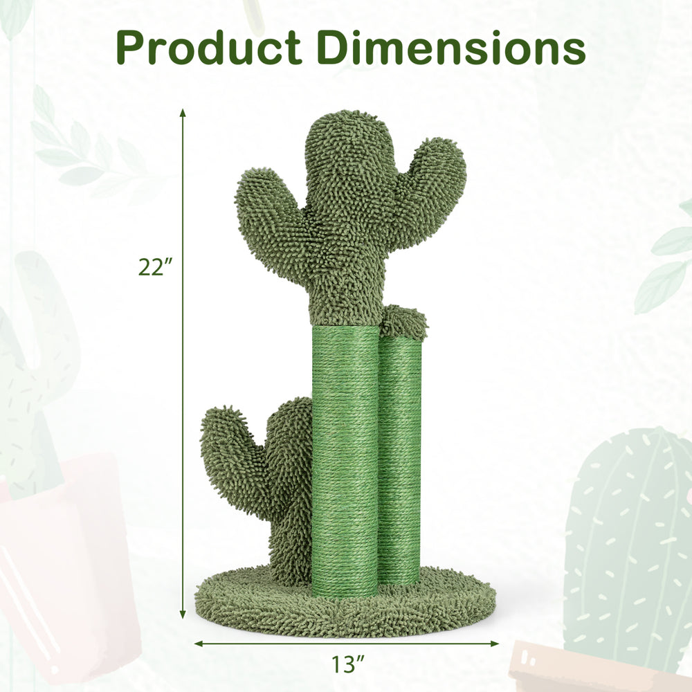 22 Inch Cactus Cat Scratching Post with Natural Sisal Rope Cat Tree - view 5