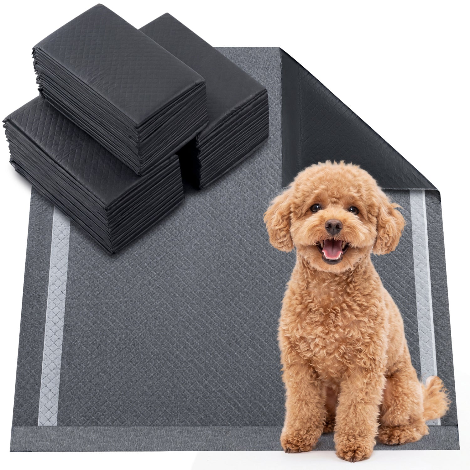 24" x 24" Charcoal Dog Pee Pads 6-Layer for Dogs Pet Supplies - view 3