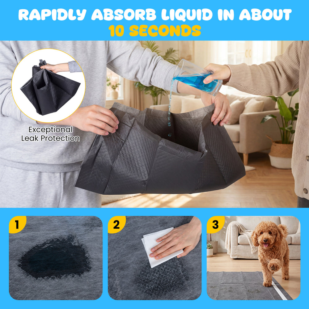24" x 24" Charcoal Dog Pee Pads 6-Layer for Dogs Pet Supplies - view 7