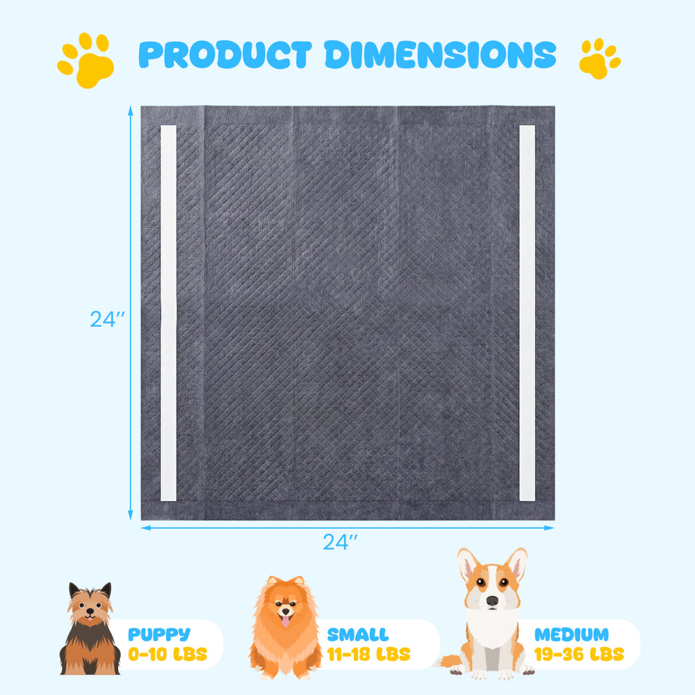 24" x 24" Charcoal Dog Pee Pads 6-Layer for Dogs Pet Supplies - view 4