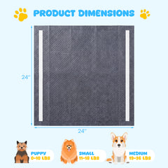24" x 24" Charcoal Dog Pee Pads 6-Layer for Dogs Pet Supplies - view 4