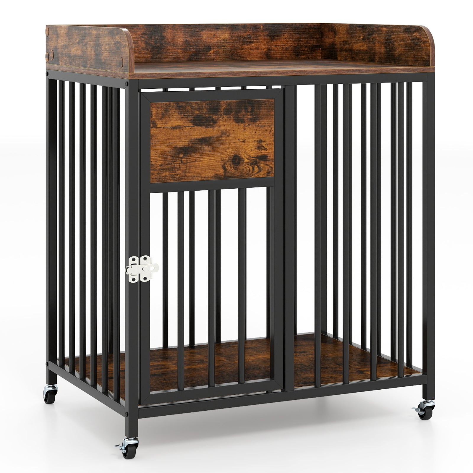 27.5 Inch Dog Crate Furniture with Wheels for Small Dogs and Puppies Dog Kennel
