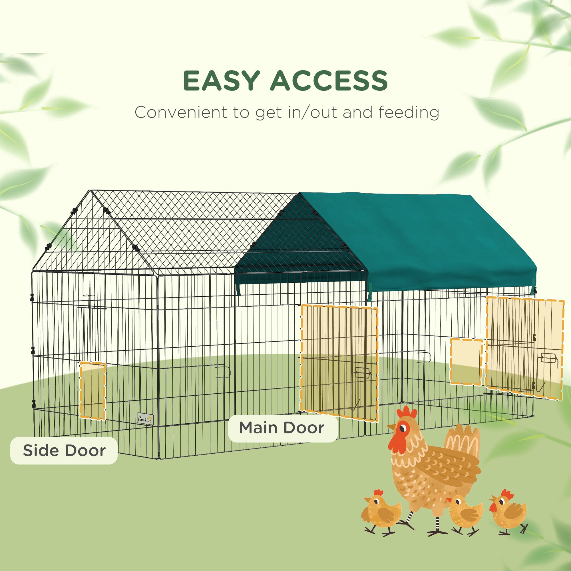 87" Small Animal Cage with Roof, Indoor/Outdoor Use, for Chicken, Rabbits - view 5
