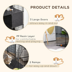 56 Panels Pet Playpen Small Animal Cage for Rabbit Small Animal Habitat - view 4