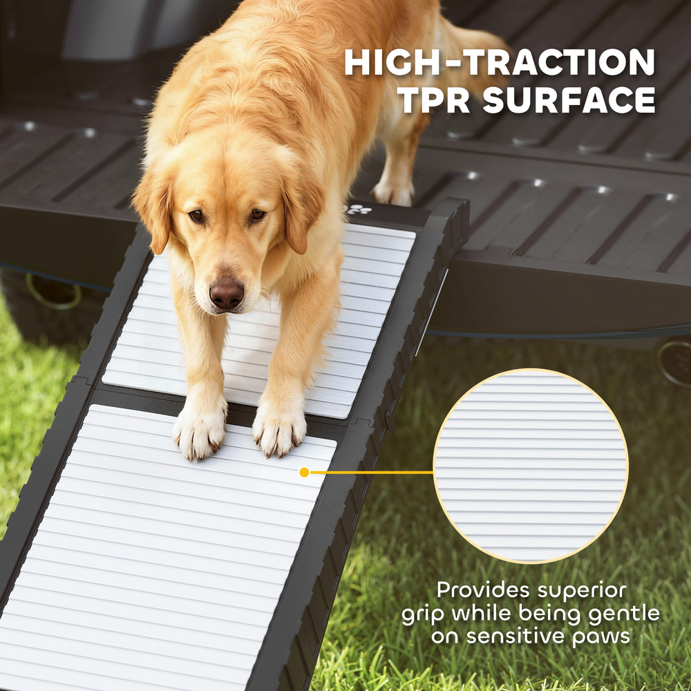 Foldable Dog Car Ramp with Support Leg, Non-Slip TPR Surface, 69" x 15.7" - view 6