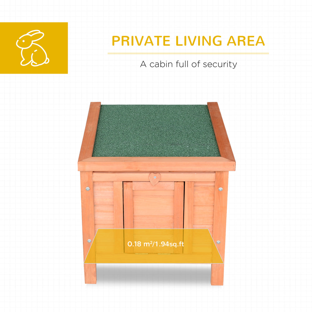 Wooden Rabbit Hutch, Bunny Cage with Waterproof & Openable Asphalt Roof - view 4