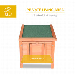 Wooden Rabbit Hutch, Bunny Cage with Waterproof & Openable Asphalt Roof - view 4