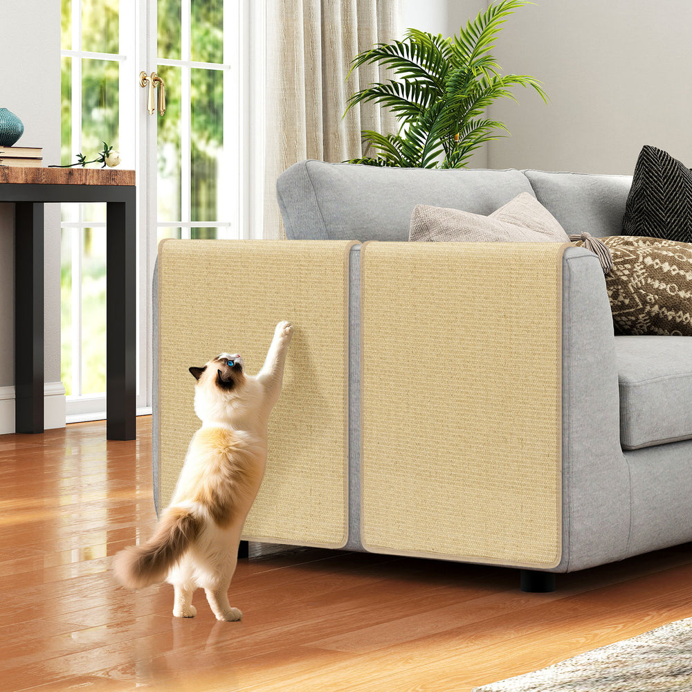 2 Piece Cat Scratcher Mat Set 32 x 20 Inch Natural Sisal Pads Cat Tree - view 2