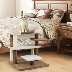 2-in-1 Cat Tree Tower Pet Steps with Sisal Scratching Posts and 4 Large - view 3