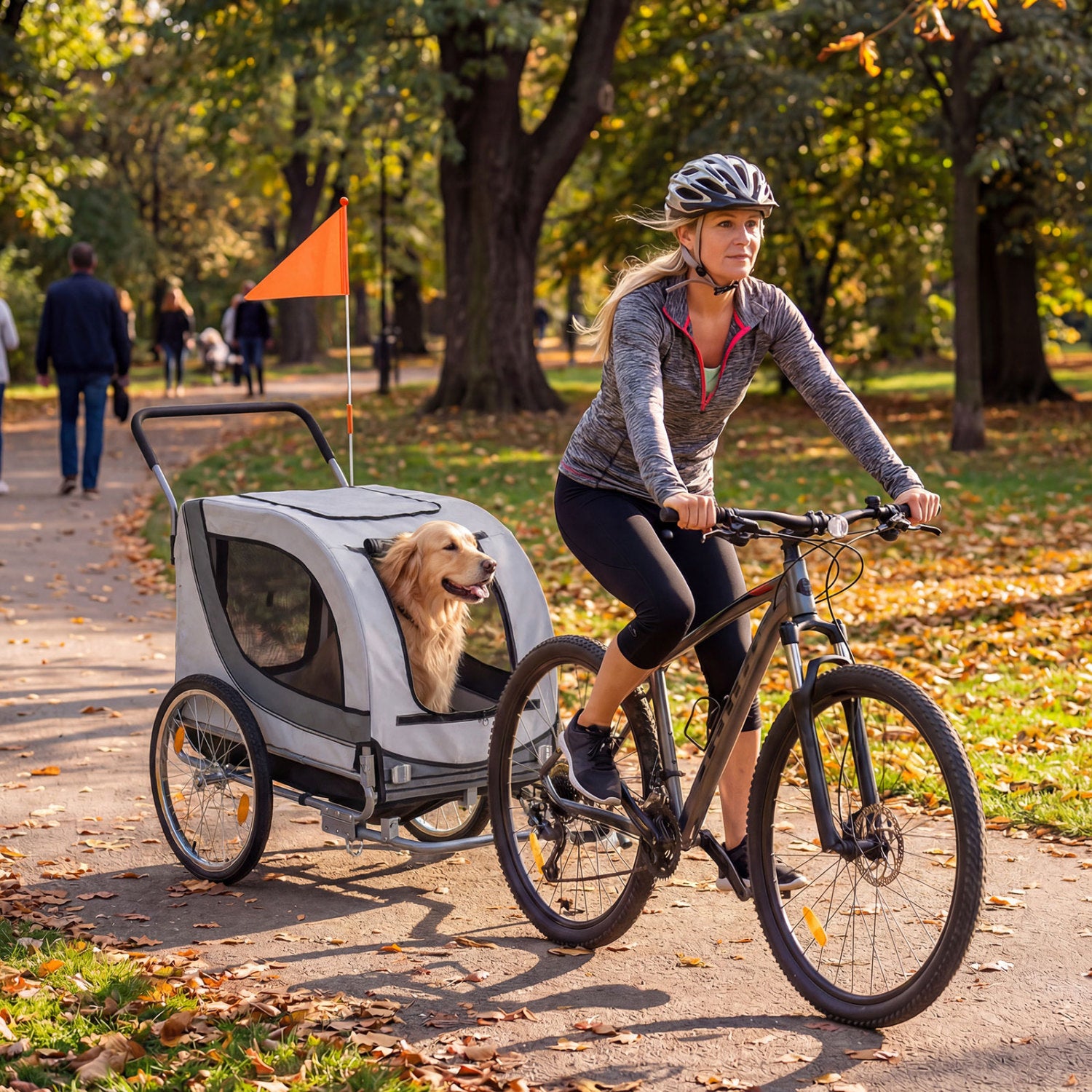 2-in-1 Dog Bike Trailer with Universal Bicycle Coupler Pet Wagon - view 2