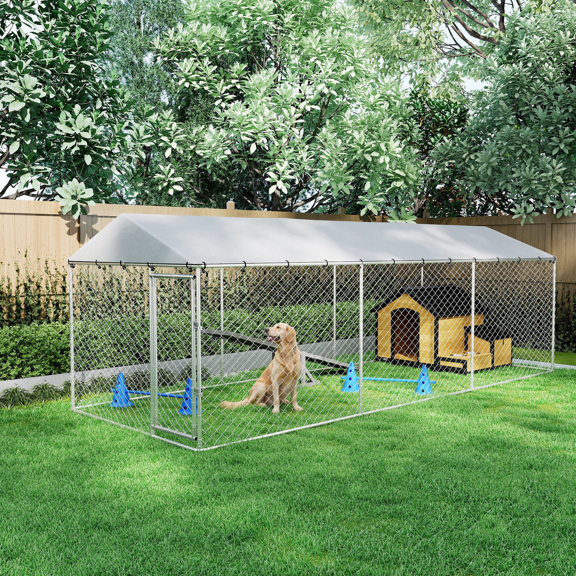 19.7' x 7.5' x 6.6' Dog Kennel Outdoor for Small Medium Large Dogs - view 7