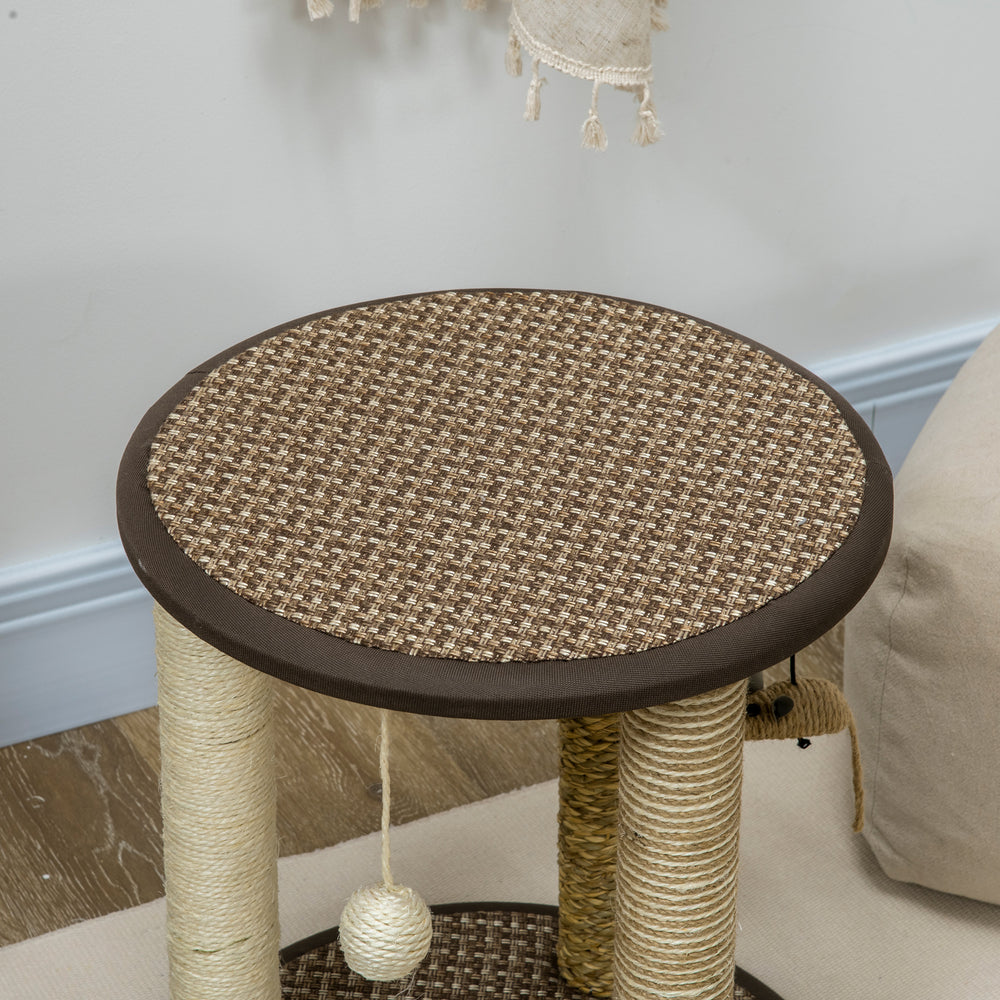 17" Cat Tree, Kitty Activity Centre with Hanging Toys, Cat Tower with Jute - view 6