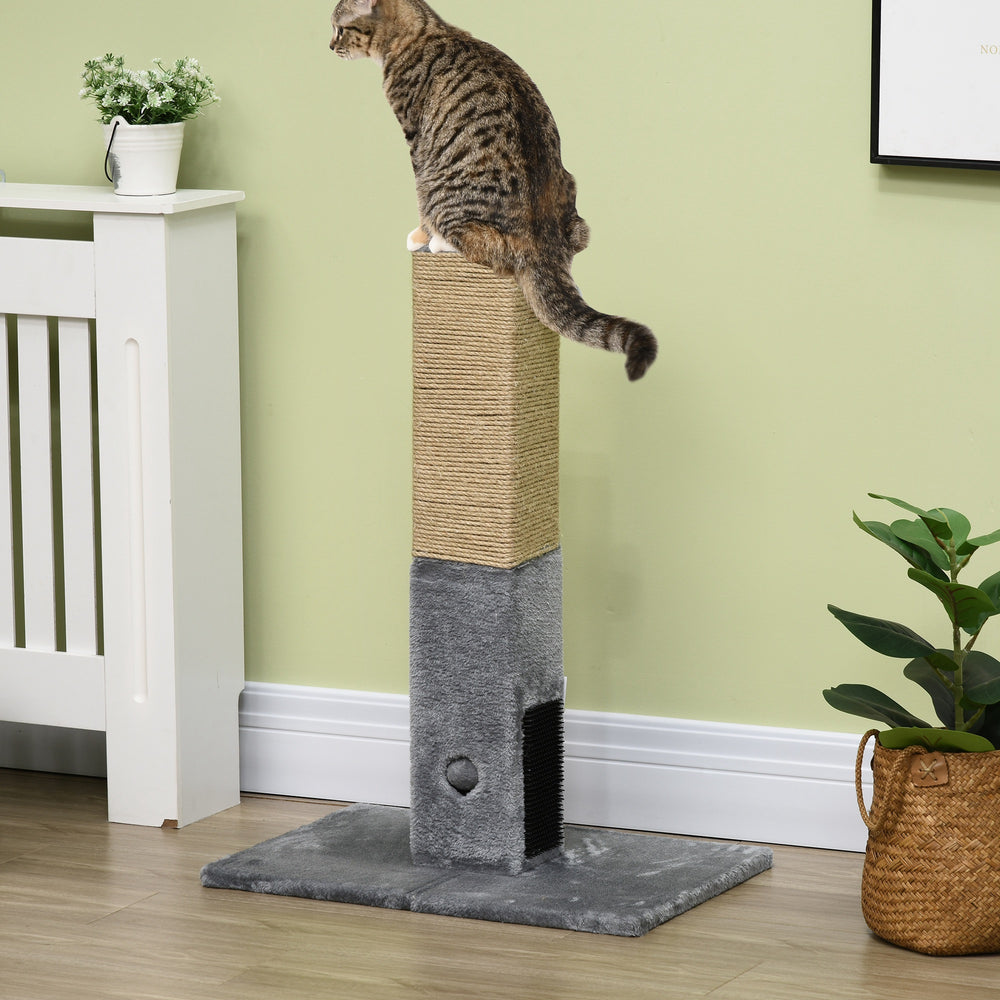 31" Tall Cat Scratching Post for Indoor Cats with Hanging Balls, Grooming - view 7