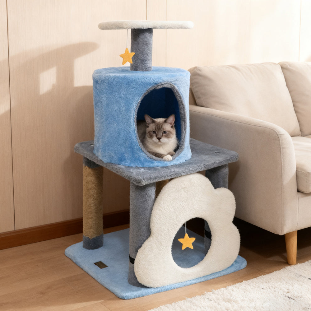 31.5" Cute Modern Cat Tree Multi-Level Kitten Tower - view 2
