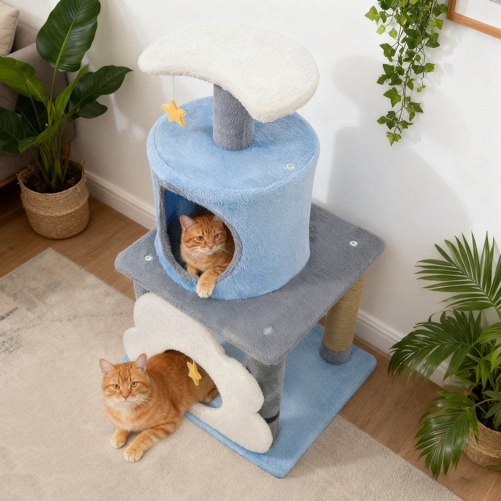 31.5" Cute Modern Cat Tree Multi-Level Kitten Tower - view 6