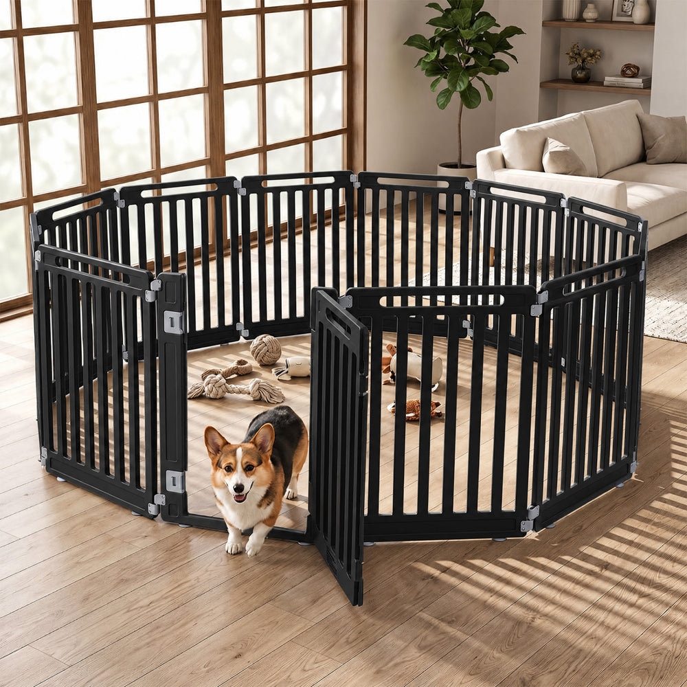 31.5" Height Indoor Outdoor Dog Playpen with 12 Panels Pet Gate - view 6