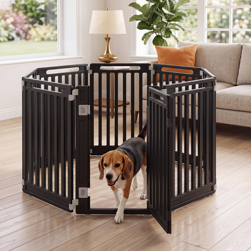 31.5" Height Indoor Outdoor Dog Playpen with 8 Panels Pet Gate - view 2