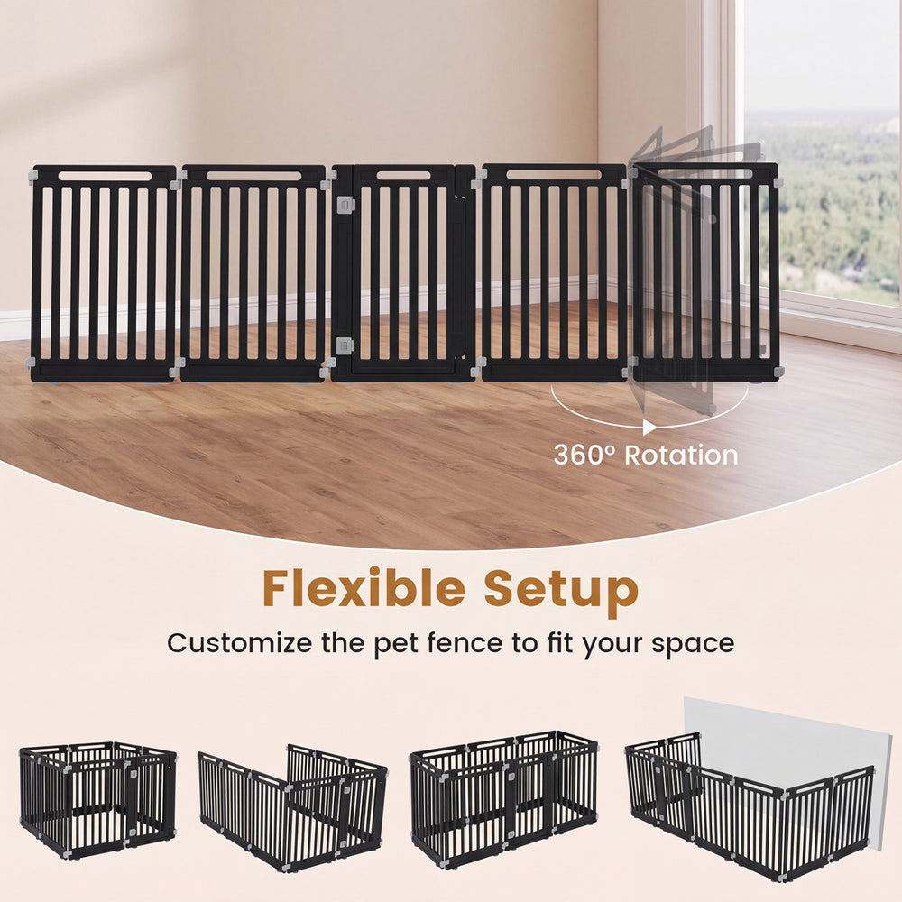 31.5" Height Indoor Outdoor Dog Playpen with 8 Panels Pet Gate - view 7