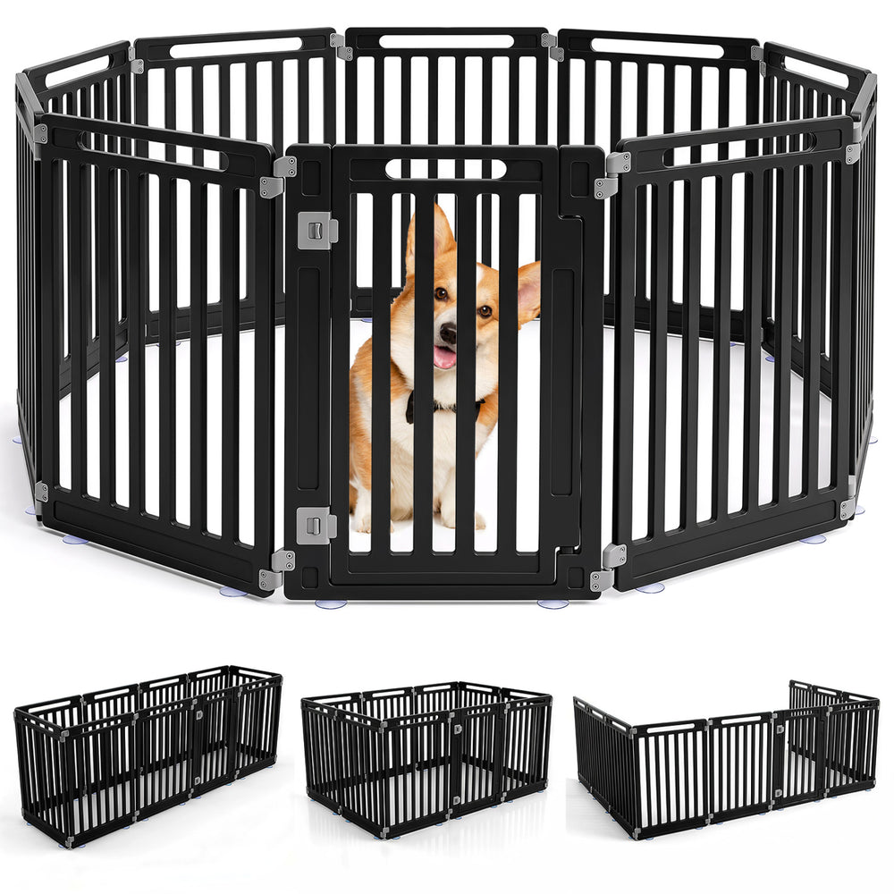 31.5" Height Indoor Outdoor Dog Playpen with 10 Panels Pet Gate