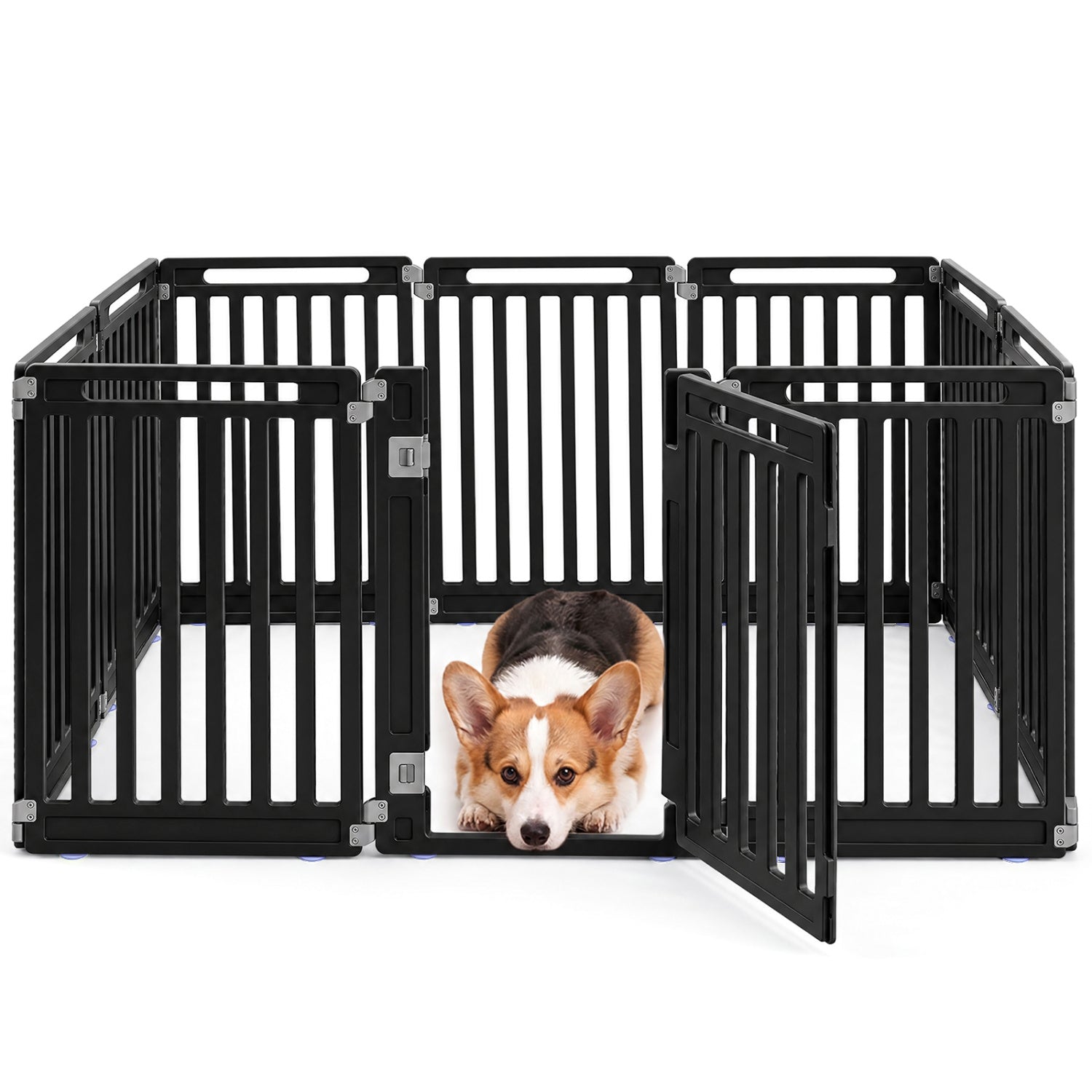 31.5" Height Indoor Outdoor Dog Playpen with 10 Panels Pet Gate - view 4