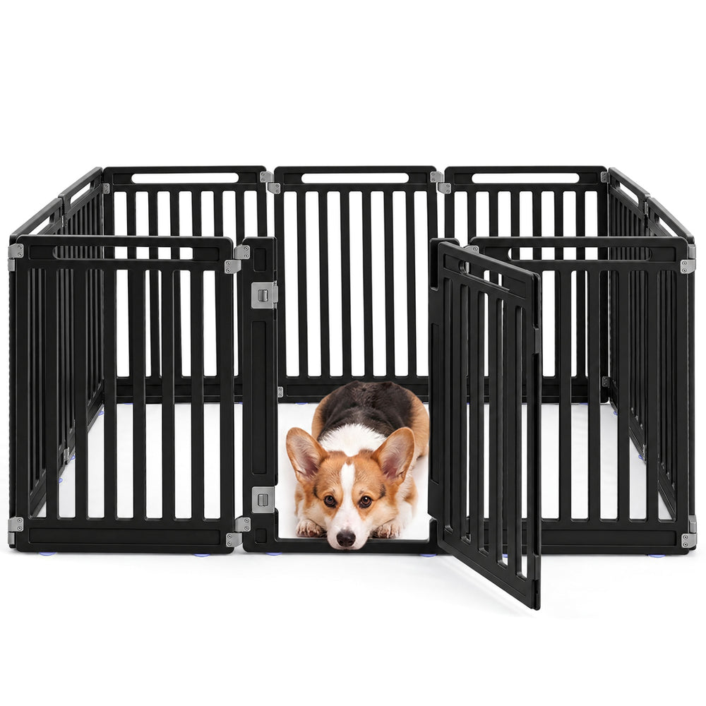 31.5" Height Indoor Outdoor Dog Playpen with 10 Panels Pet Gate - view 4
