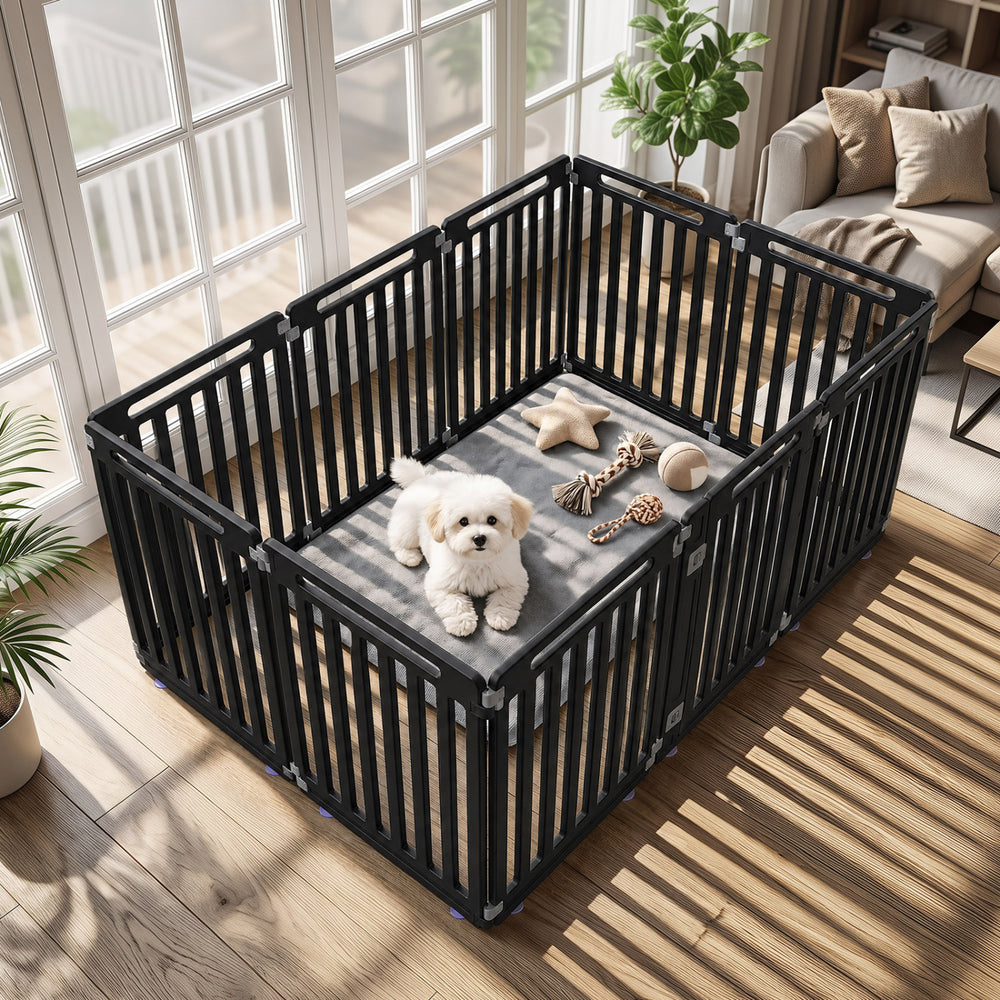 31.5" Height Indoor Outdoor Dog Playpen with 10 Panels Pet Gate - view 3