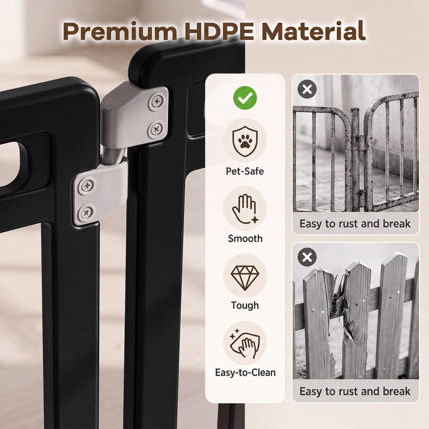 31.5" Height Indoor Outdoor Dog Playpen with 10 Panels Pet Gate - view 7