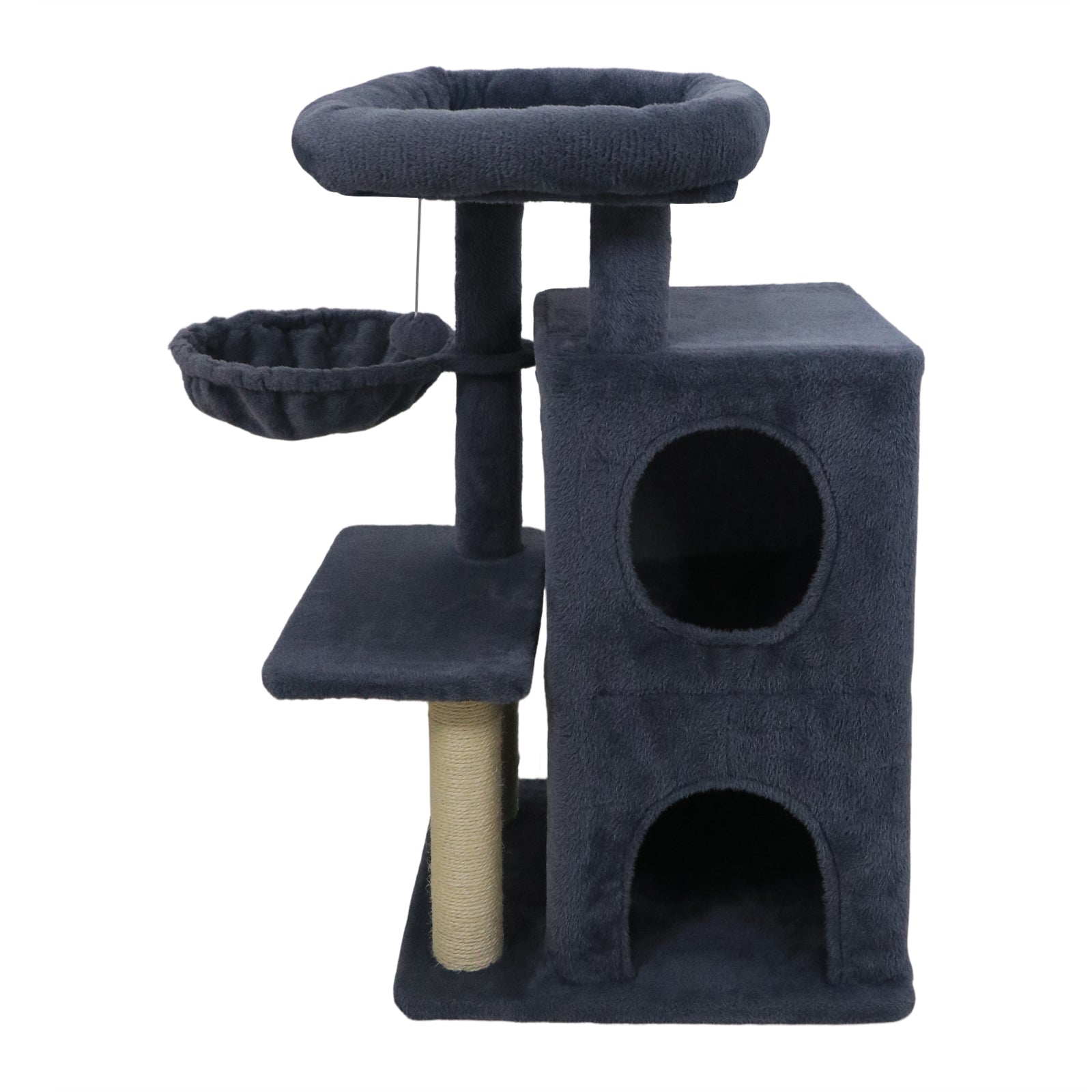 33.5 Inch Cute Kitten Tower with 2-Tier Condo and Padded Top Perch Cat Tree - view 4