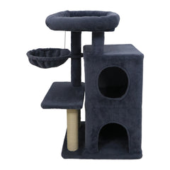 33.5 Inch Cute Kitten Tower with 2-Tier Condo and Padded Top Perch Cat Tree - view 4