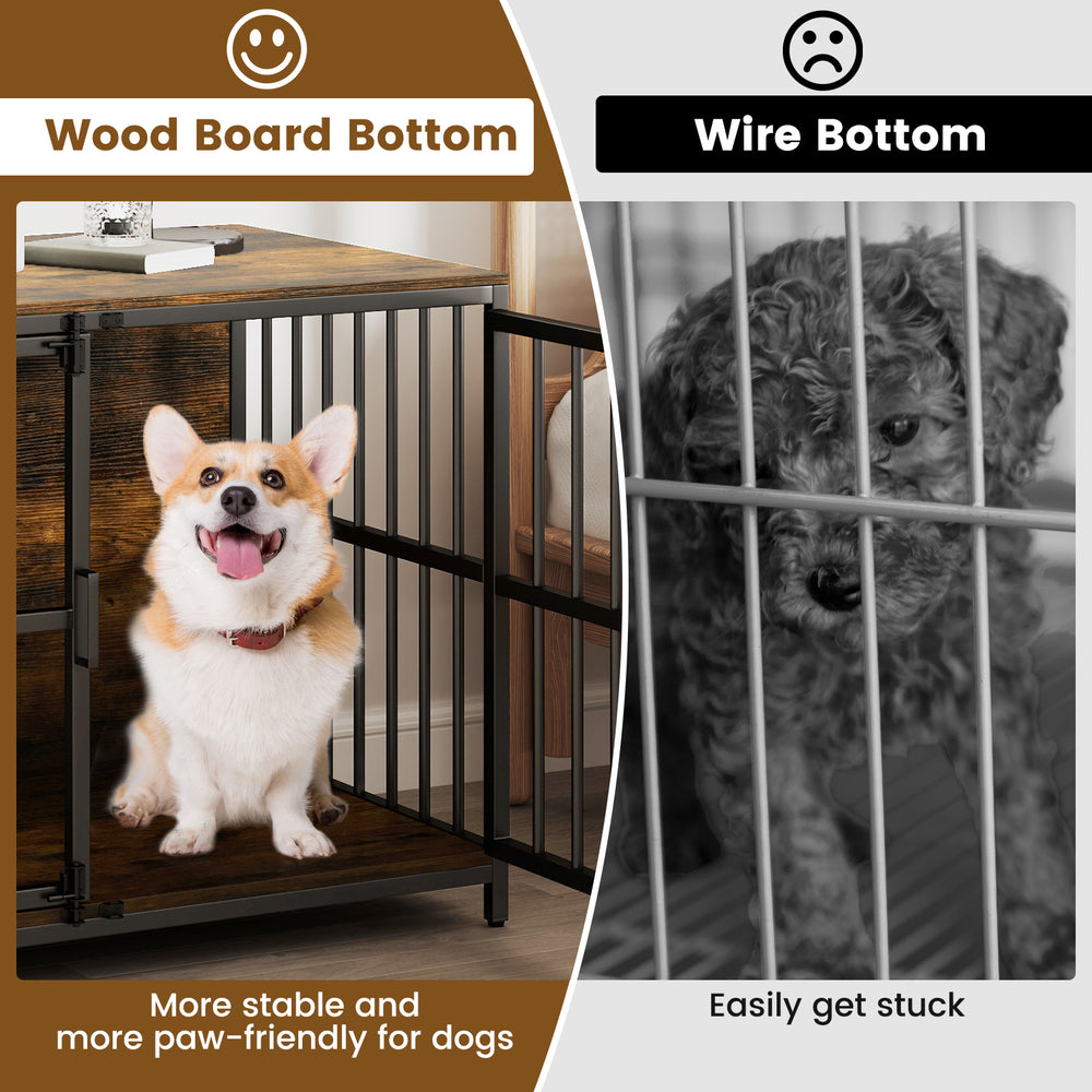 40 Inch Dog Crate Furniture Dog Kennel with Dual Lockable Double Doors - view 8