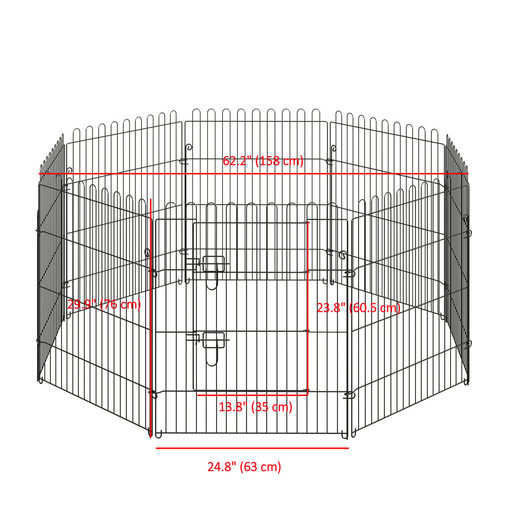 30inch 8-Panel Octagon Pet Exercise Playpen Crate Foldable Dog Cage Pen Puppy - view 2