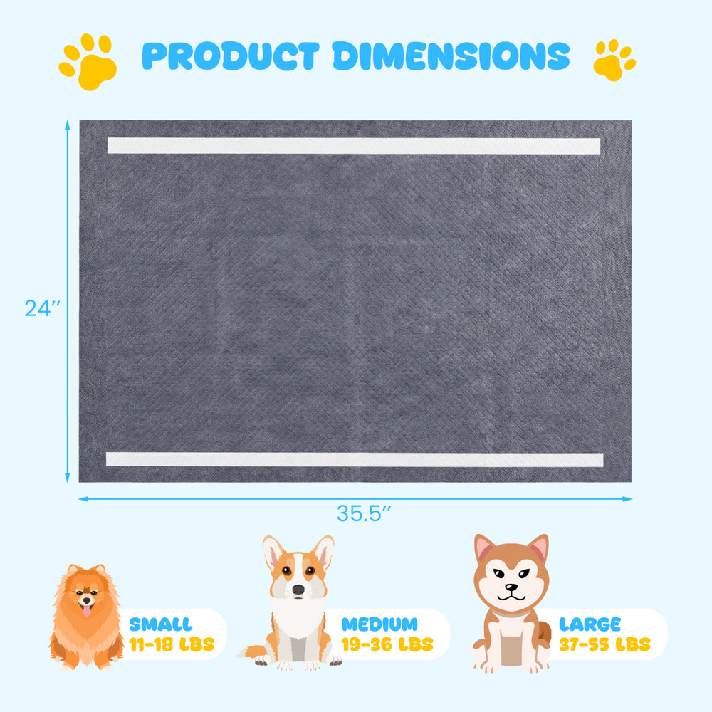 35.5" x 24" Charcoal Dog Pee Pads 6-Layer for Dogs Pet Supplies - view 4